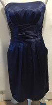 DAVID&#39;S BRIDAL Dark Blue Strapless Formal Cocktail Bridesmaid Prom Dress... - £17.57 GBP