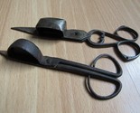 Antique HAND FORGED IRON Primitive Handmade Wick Trimmer Scissors Candle... - £45.05 GBP