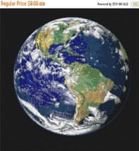 Cross stitch pattern Earth from space - 220 x 226 stitches - L1064 - $3.99