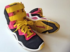 Reebok Hexalite Chi-Kaze Athletic Boots Women 9.5 Black/Pink/Yellow Exce... - $77.99