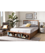 Elsie Light Grey/Ash Walnut 4-Drawer King Size Platform Storage Bed - $16,540.30 MXN