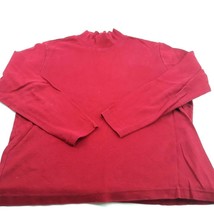 Womens Red Long Sleeve Mock Turtleneck Sweater Shirt - £19.60 GBP