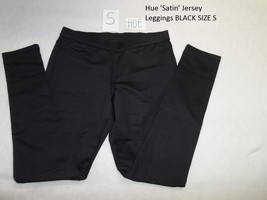 Hue &#39;Satin&#39; Jersey Leggings Black Size S $48 Nwot Nwt - £19.79 GBP+