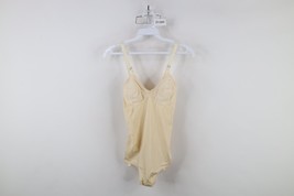 Vintage 60s 70s Womens 36A Distressed Snap Crotch Bodysuit Shapewear Bei... - $39.55