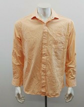 Tommy Hilfiger Slim Fit Button Down Men&#39;s Dress Shirt Size 16.5 Orange C... - $12.85