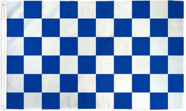 Blue &amp; White Checkered Flag 3x5 Racing Flag White &amp; Blue Nascar Finish Line 100D - £14.22 GBP