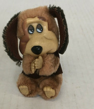 Vintage small I love you brown floopy ear dog plush figurine - £15.59 GBP