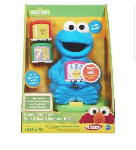 NEW! Playskool Sesame Street Cookie Monster Find & Learn Number Blocks Toy  - $93.46