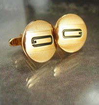 Vintage Swank monogram Cufflinks letter G Gold wedding gift personalized mens je - £58.99 GBP