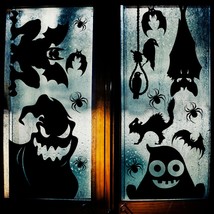 Halloween Window Cling Sticker, 4 Sheet Giant Spooky Monster Silhouette ... - $18.99