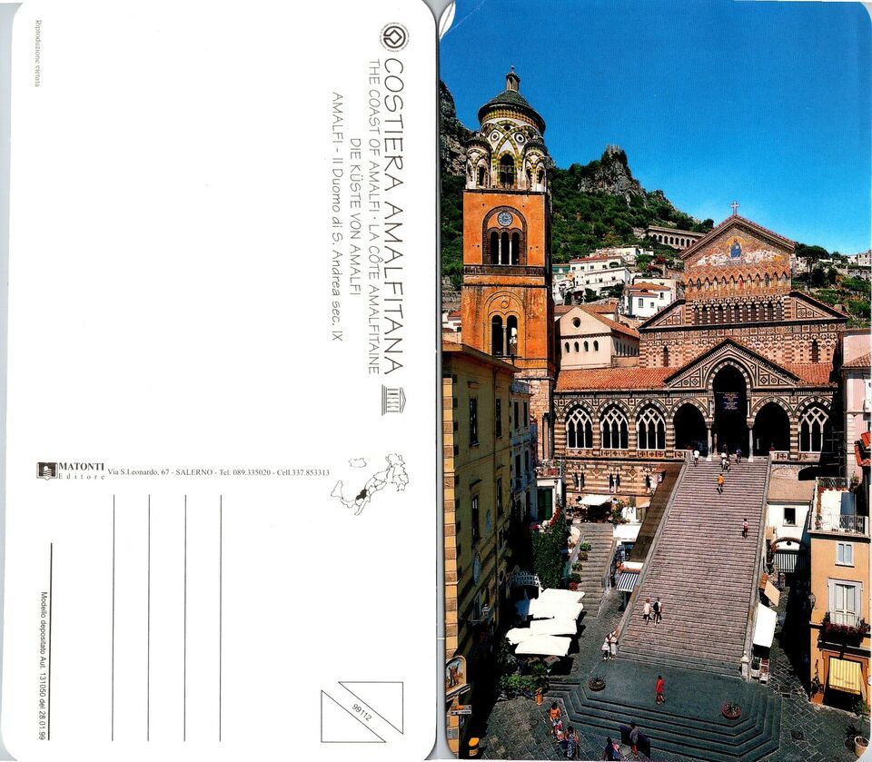 Primary image for Italy Campania Salerno Amalfi St. Andrew Catholic Cathedral Church VTG Postcard