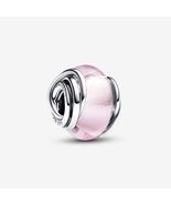 925 Sterling Silver Encircled Pink Murano Glass Charm - 793241C00 - £6.18 GBP