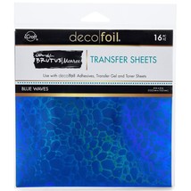 Deco Foil Transfer Sheets By Brutus Monroe 6&quot; X 6&quot; 16 Sheets Blue Waves - $12.99