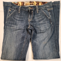 Women&#39;s Miss Me Medium Wash Flare Cut Flap Pocket Retro Denim Jeans - Si... - £26.63 GBP