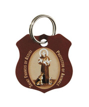 St. Francis of Assisi Brown Pet Collar Medal with two FREE Prayer Cards - £6.97 GBP
