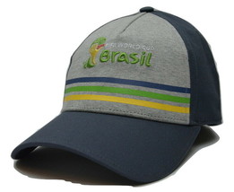 Brasil FIFA World Cup Charcoal Gray Adjustable Cap Brazil Soccer Hat - £12.69 GBP