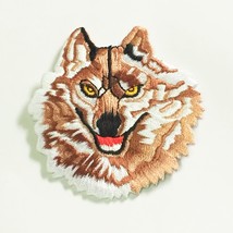 Back Patch Lone Wolf Thai Silk Embroidered Iron On Large White Brown Color Si... - £25.54 GBP