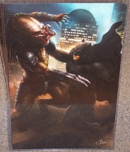 Batman vs The Predator Glossy Print 11 x 17 In Hard Plastic Sleeve - £19.74 GBP