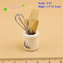 1/12 Scale Dollhouse Miniature Whisk Knife Fork Spoon Kitchenware Set 6 items - £4.49 GBP
