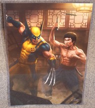 X-Men Wolverine vs Bruce Lee Glossy Print 11 x 17 In Hard Plastic Sleeve - £19.54 GBP