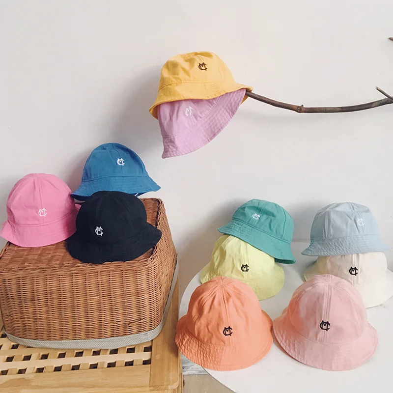 1 2 3 4 Years Boy Girl Bucket Hat Summer Children&#39;s Hats Korean Thin Breathable - £12.54 GBP