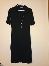 White + Warren Polo Dress Womens Medium Black Stretch Short Sleeve Classic (ZTO) - £20.33 GBP