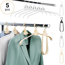 Folding Compact Hanger Clothes Space Saving Travel Apparel Drying Rack 5 pcs - £6.83 GBP