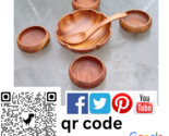  Rustic Wooden Bowl Set - 5 Pcs  Salad/Serving Bowls - Farmhouse - £8.11 GBP