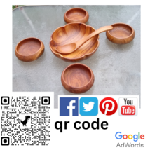  rustic wooden bowl set   5 pcs  saladserving bowls   farmhouse thumb200