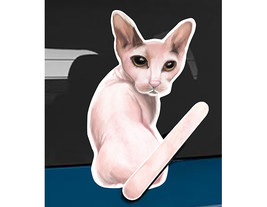 Sphynx cat rear window wiper wagging tail sticker - £10.29 GBP