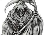 Grim Reaper Belt Buckle Metal BU71 - $10.95