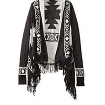 Romeo And Juliet Couture Aztec Print Fringe Open Cardigan Nwt$130 Misses M/L - £19.61 GBP