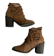 Free People Carrera Brown Bootie Vintage Tan Leather size 8 Size 38 - £35.02 GBP