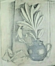 Vintage Original Pencil Drawing Still Life With The Teapot. Signed. 1977 - £31.21 GBP