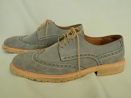 Gordon Rush Oxford Shoes Gray Suede Lace Up Wing Tip 9 - £46.17 GBP