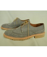 Gordon Rush Oxford Shoes Gray Suede Lace Up Wing Tip 9 - $48.03 CAD