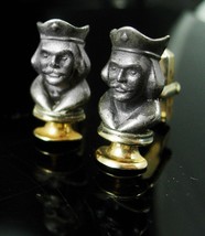 Vintage KING cuff links sterling  Swank cufflinks chess mens cool gift gold jewe - £131.89 GBP