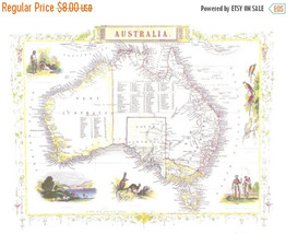 Old map of Australia - 551 x 417 stitches - Cross Stitch Pattern L280 - £3.16 GBP