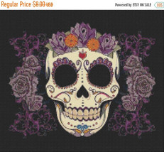 Sugar Skull - pop art - 193 x 167 stitches - Cross Stitch Pattern L776 - £3.13 GBP