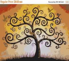 Counted Cross Stitch Pattern Tree of life 276 x 229 stitches BN400 - $3.99