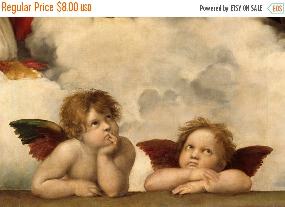 Cherubim by Raphael - 386 x 257 stitches - Cross Stitch Pattern L357