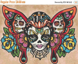 Sugar skull butterfly - 255 x 195 stitches - Cross Stitch Pattern L895 - £3.13 GBP