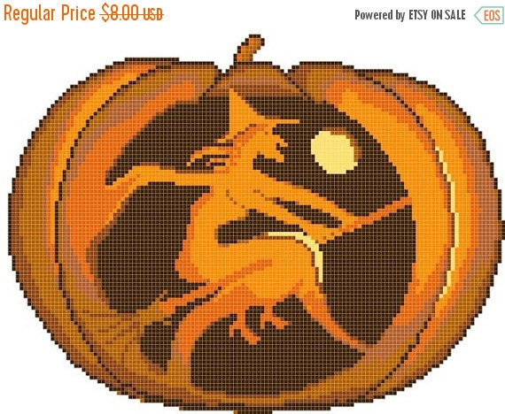 Pumpkin halloween - 128 x 98 stitches - Cross Stitch Pattern L332