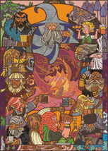 counted Cross Stitch Pattern LOTR stained glass 276*386 stitches BN1091 - $3.99