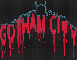counted Cross Stitch Pattern batman silhouette gotham 150*118 stitches B... - $3.99