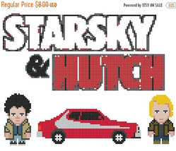 Pixel Starsky &amp; Hutch - 122 x 94 stitches - Cross Stitch Pattern L595 - $3.99