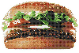 counted Cross Stitch Pattern Hamburger 97*62 stitches BN152 - $3.99