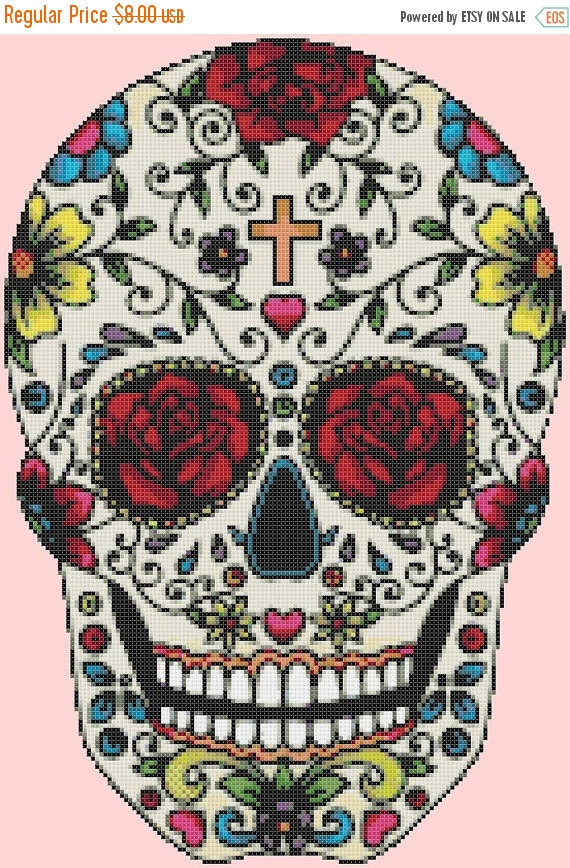 Sugar Skull - 164 x 125 stitches - Cross Stitch Pattern L639