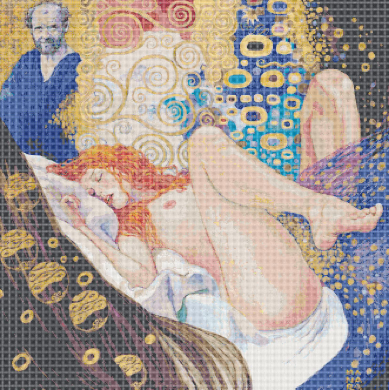 Danae of Klimt - 331 x 332 stitches - Cross Stitch Pattern L385