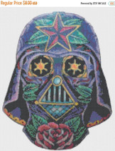 Darth Vader Sugar Skull - 138 x 174 - Cross Stitch Pattern L887 - £3.18 GBP